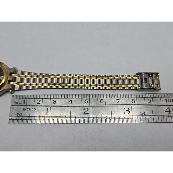 Valentino Womens Two Tone Quartz Watch Black Dial Date 24 mm 2432015 New Battery - Picture 8 of 10